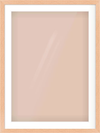 Oak Effect Flat Frame for 594 × 841mm artwork, with Smooth White Single Mount