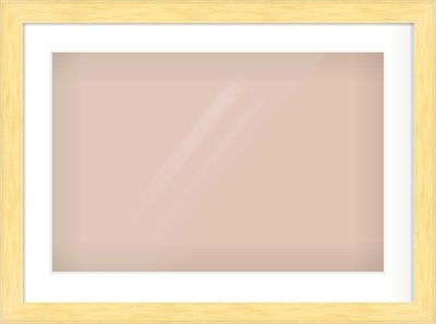 Natural Wood Stepped Flat Frame for 600 × 400mm artwork, with Smooth White Single Mount