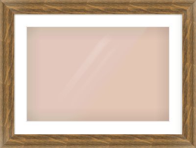 Characteristic Brown Flat Frame for 600 × 400mm artwork, with Smooth White Single Mount