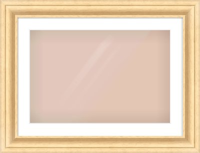 Natural Wood Scoop Frame for 600 × 400mm artwork, with Smooth White Single Mount