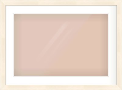 Natural Wood Flat Frame for 600 × 400mm artwork, with Smooth White Single Mount