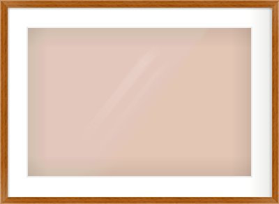 Natural Wood Flat Frame for 600 × 400mm artwork, with Smooth White Single Mount