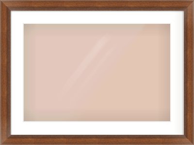 Brown Flat Frame for 600 × 400mm artwork, with Smooth White Single Mount