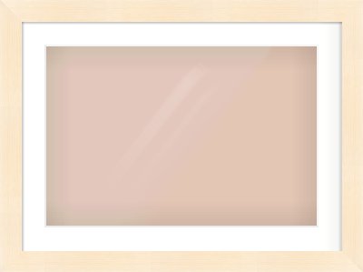 Natural Wood Flat Frame for 600 × 400mm artwork, with Smooth White Single Mount