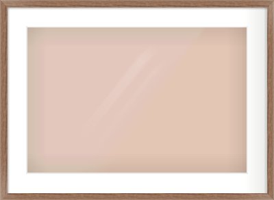 Walnut Flat Frame for 600 × 400mm artwork, with Smooth White Single Mount