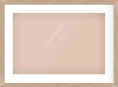 Light Walnut Flat Frame for 600 × 400mm artwork, with Smooth White Single Mount