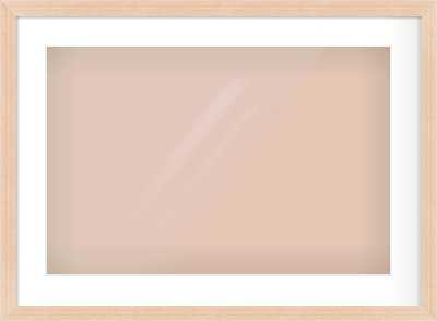 Light Oak Veneer Flat Frame for 600 × 400mm artwork, with Smooth White Single Mount