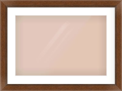 Brown Flat Frame for 600 × 400mm artwork, with Smooth White Single Mount