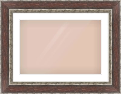 Brown Reverse Frame for 600 × 400mm artwork, with Smooth White Single Mount