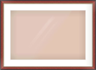 Brown Cushion Frame for 600 × 400mm artwork, with Smooth White Single Mount