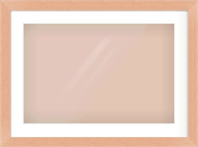 Oak Effect Flat Frame for 600 × 400mm artwork, with Smooth White Single Mount