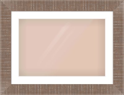 Rough Cut Effect Flat Frame for 600 × 400mm artwork, with Smooth White Single Mount