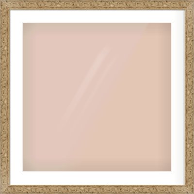 Light Brown Decorative Frame for 600 × 600mm artwork, with Smooth White Single Mount