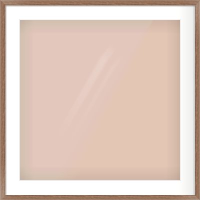 Walnut Flat Frame for 600 × 600mm artwork, with Smooth White Single Mount