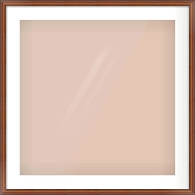Brown Cushion Frame for 600 × 600mm artwork, with Smooth White Single Mount