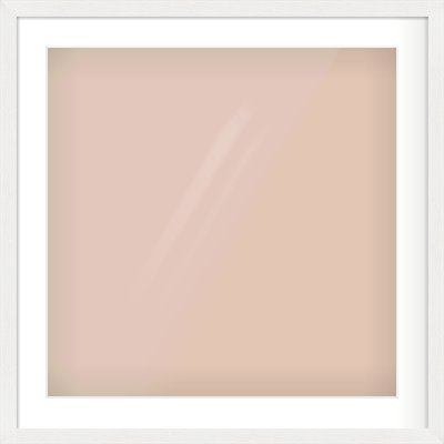 White Stain Flat Frame for 60 × 60cm artwork, with Smooth White Single Mount