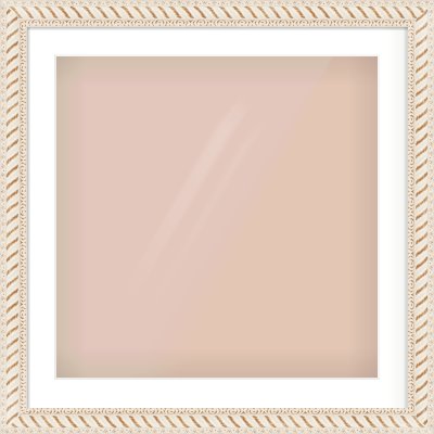 Off White & Gold Dome Frame for 60 × 60cm artwork, with Smooth White Single Mount