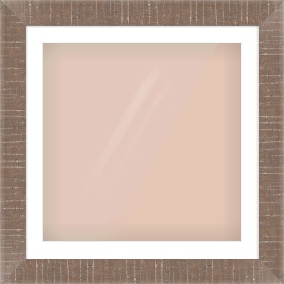 Rough Cut Effect Flat Frame for 600 × 600mm artwork, with Smooth White Single Mount