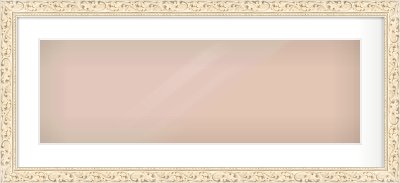 White Decorative Frame for 30 × 10in artwork, with Smooth White Single Mount