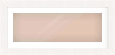 White Beveled Frame for 30 × 10in artwork, with Smooth White Single Mount