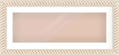 Off White & Gold Dome Frame for 30 × 10in artwork, with Smooth White Single Mount