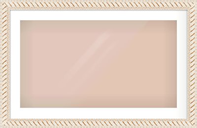 Off White & Gold Dome Frame for 80 × 45cm artwork, with Smooth White Single Mount