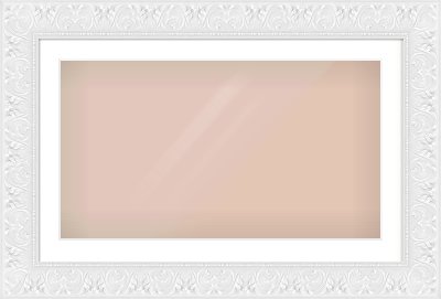 White Scoop Frame for 80 × 45cm artwork, with Smooth White Single Mount
