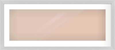 Matte Silver Flat Frame for 900 × 300mm artwork, with Smooth White Single Mount