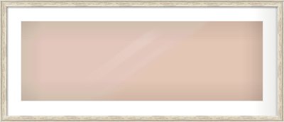 Champagne Silver with Black Sides Cushion Frame for 900 × 300mm artwork, with Smooth White Single Mount