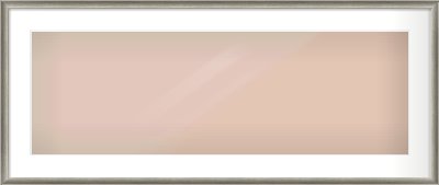 Silver Cushion Frame for 900 × 300mm artwork, with Smooth White Single Mount