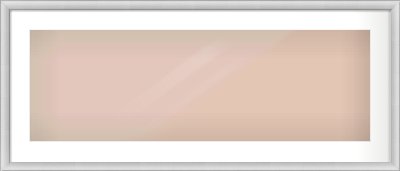 Silver Cushion Frame for 900 × 300mm artwork, with Smooth White Single Mount