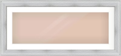 Brushed Silver Cushion Frame for 900 × 300mm artwork, with Smooth White Single Mount