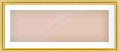 Gold Cushion Frame for 90 × 30cm artwork, with Smooth White Single Mount
