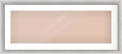 Silver Cushion Frame for 900 × 300mm artwork, with Smooth White Single Mount