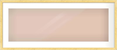 Brushed Gold with Black Sides Flat Frame for 90 × 30cm artwork, with Smooth White Single Mount