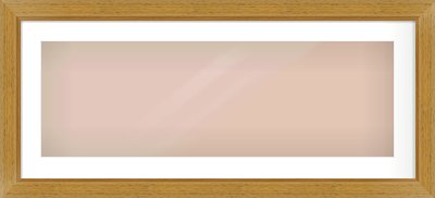 Gold Flat Frame for 90 × 30cm artwork, with Smooth White Single Mount