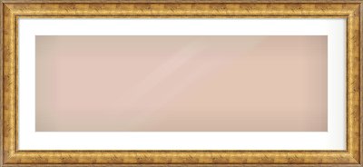 Gold Dome Frame for 90 × 30cm artwork, with Smooth White Single Mount