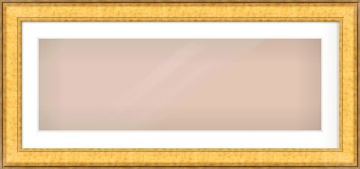 Gold Flat Frame for 90 × 30cm artwork, with Smooth White Single Mount
