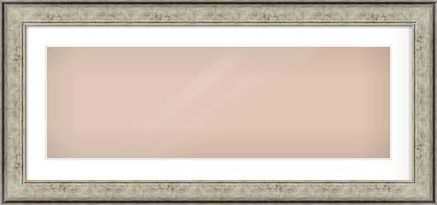 Silver Flat Frame for 900 × 300mm artwork, with Smooth White Single Mount