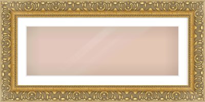 Gold Reverse Frame for 90 × 30cm artwork, with Smooth White Single Mount