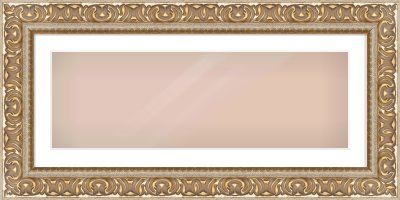 Silver / Gold Reverse Frame for 900 × 300mm artwork, with Smooth White Single Mount