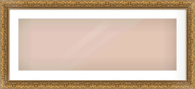 Gold Scoop Frame for 90 × 30cm artwork, with Smooth White Single Mount