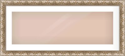 Silver Scoop Frame for 900 × 300mm artwork, with Smooth White Single Mount