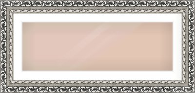 Silver Reverse Frame for 900 × 300mm artwork, with Smooth White Single Mount