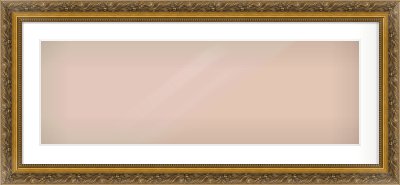 Gold Scoop Frame for 90 × 30cm artwork, with Smooth White Single Mount