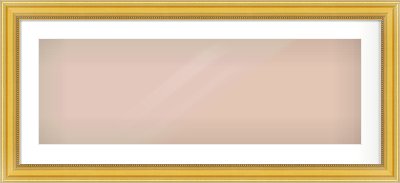 Gold Spoon Frame for 90 × 30cm artwork, with Smooth White Single Mount