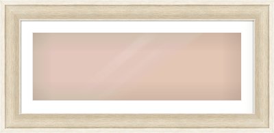 Silver / White Scoop Frame for 900 × 300mm artwork, with Smooth White Single Mount