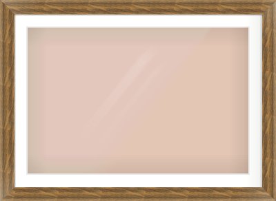 Characteristic Brown Flat Frame for 900 × 600mm artwork, with Smooth White Single Mount