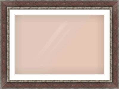 Brown Reverse Frame for 900 × 600mm artwork, with Smooth White Single Mount