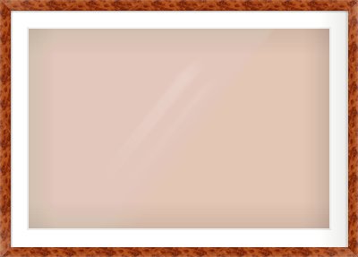Brown Flat Frame for 900 × 600mm artwork, with Smooth White Single Mount